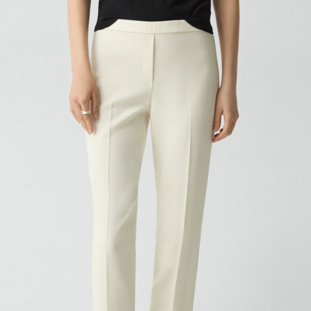 NWT Theory Treeca Pull-On Pant in Admiral Crepe, Size 12